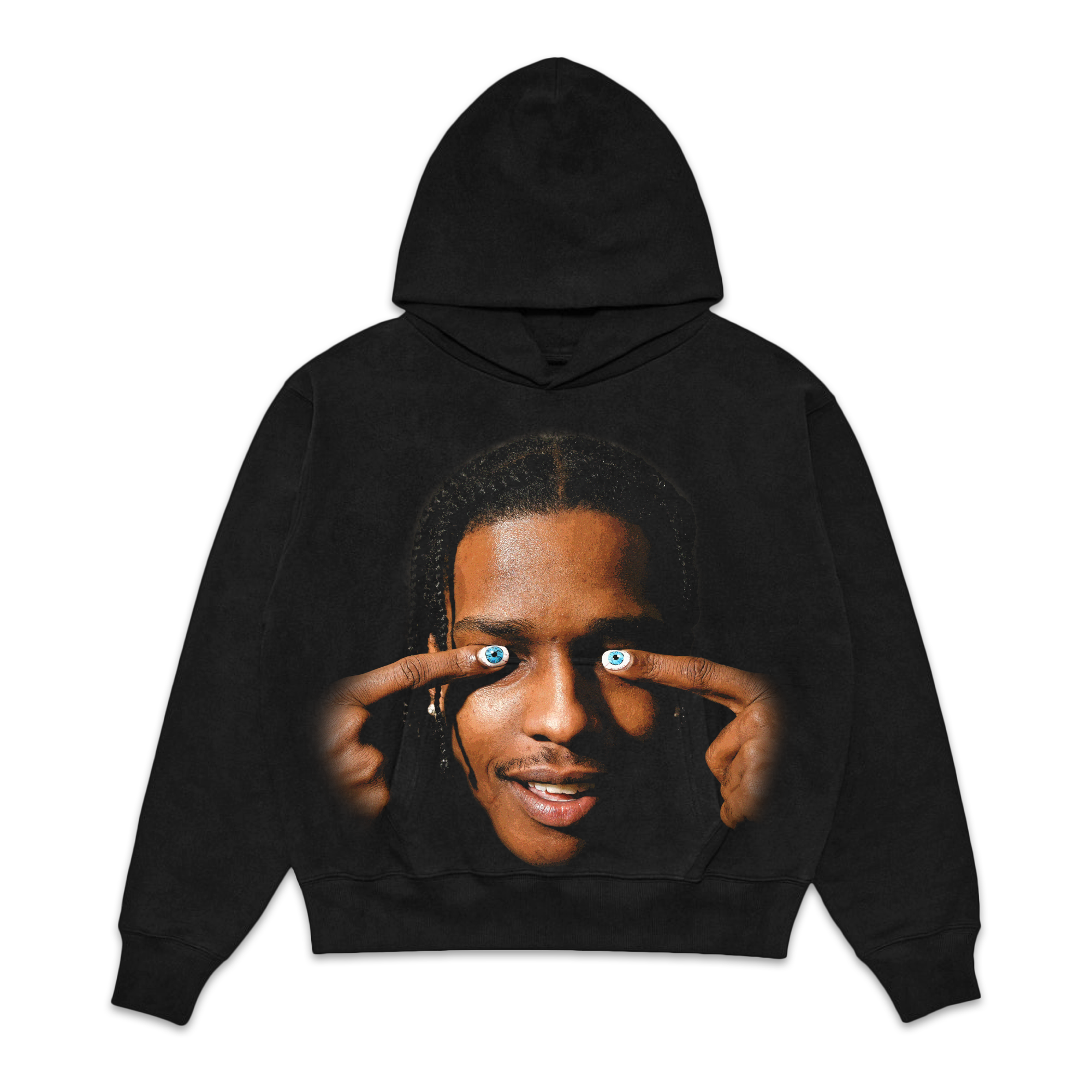 Asap Rocky Jumbo Fleece Graphic Hoodie 4XL Mens Black by Icy