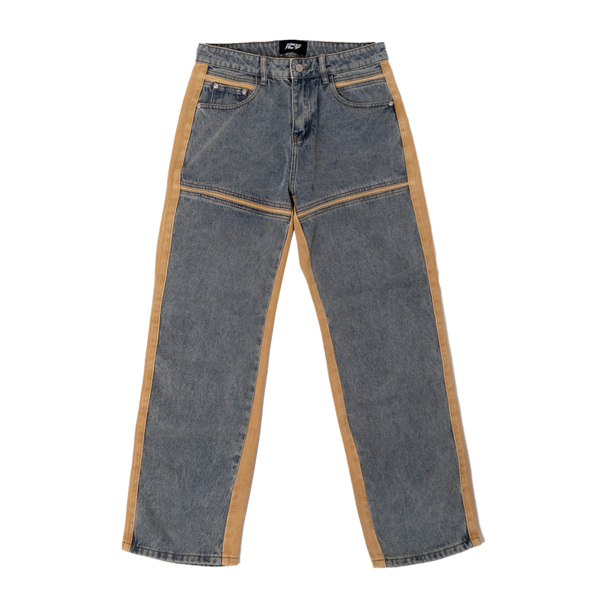 Dual-Tone Straight Fit Panel Jean