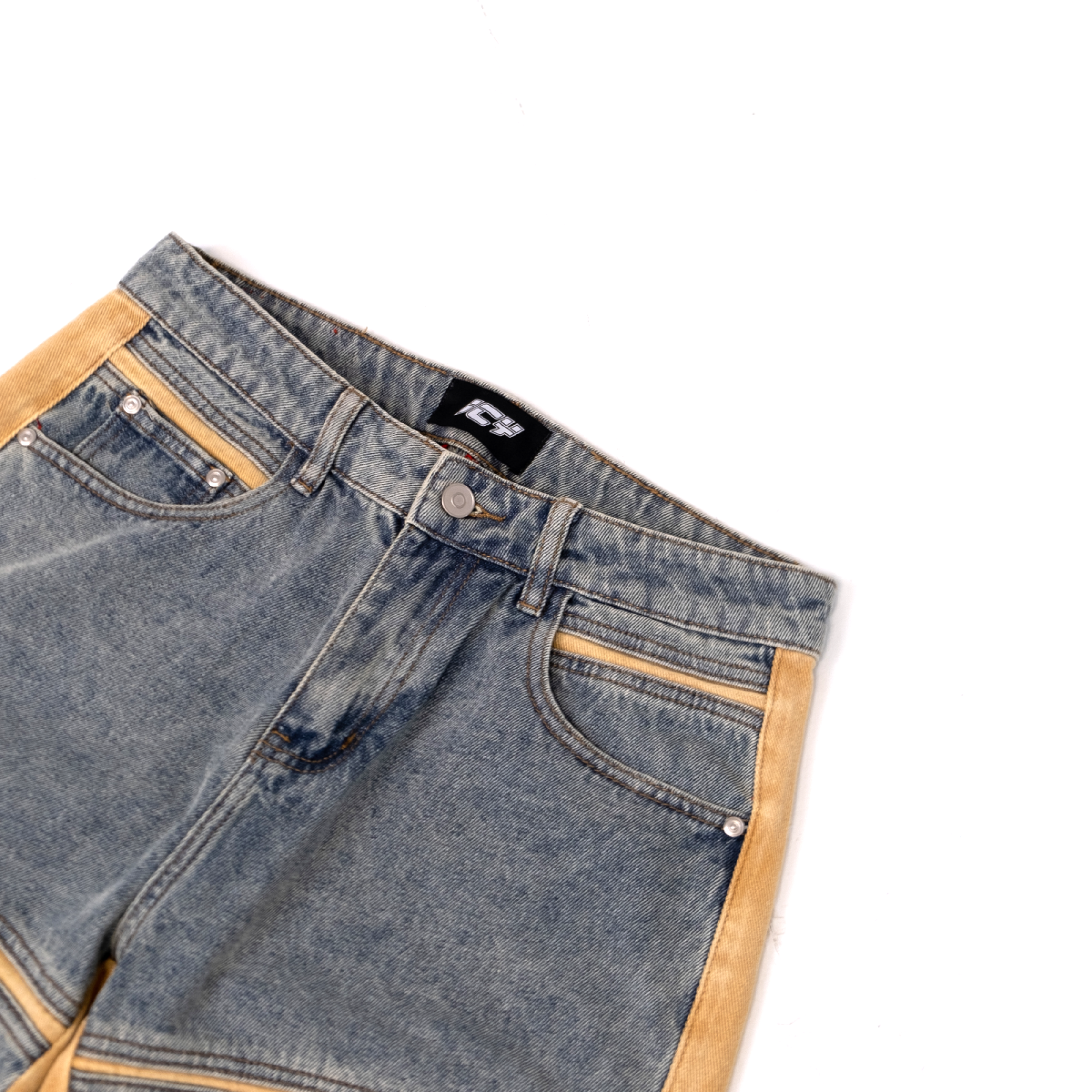 Dual-Tone Straight Fit Panel Jean