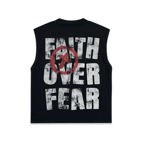 Faith Over Fear Graphic Sleeveless Shirt