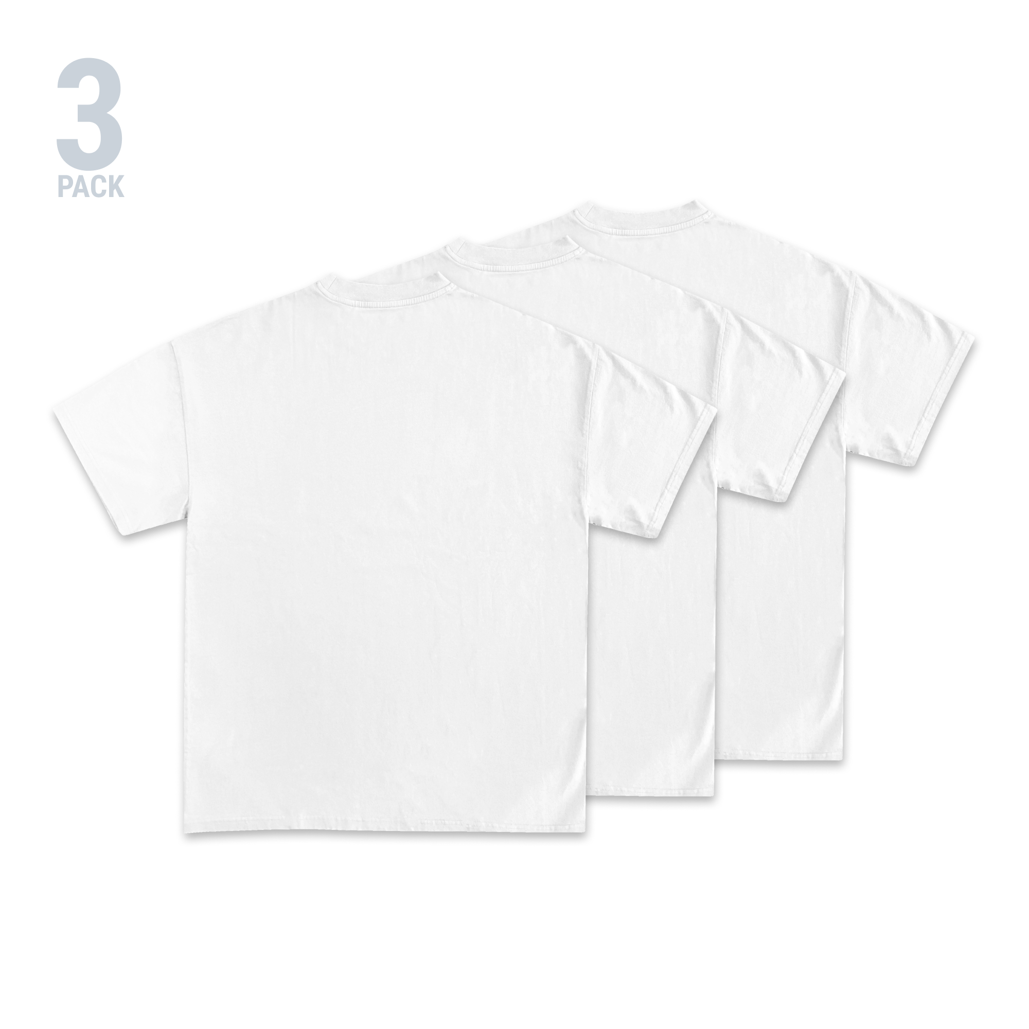 Icy Men's 3-Pack Heavyweight Blank T-Shirt (White)