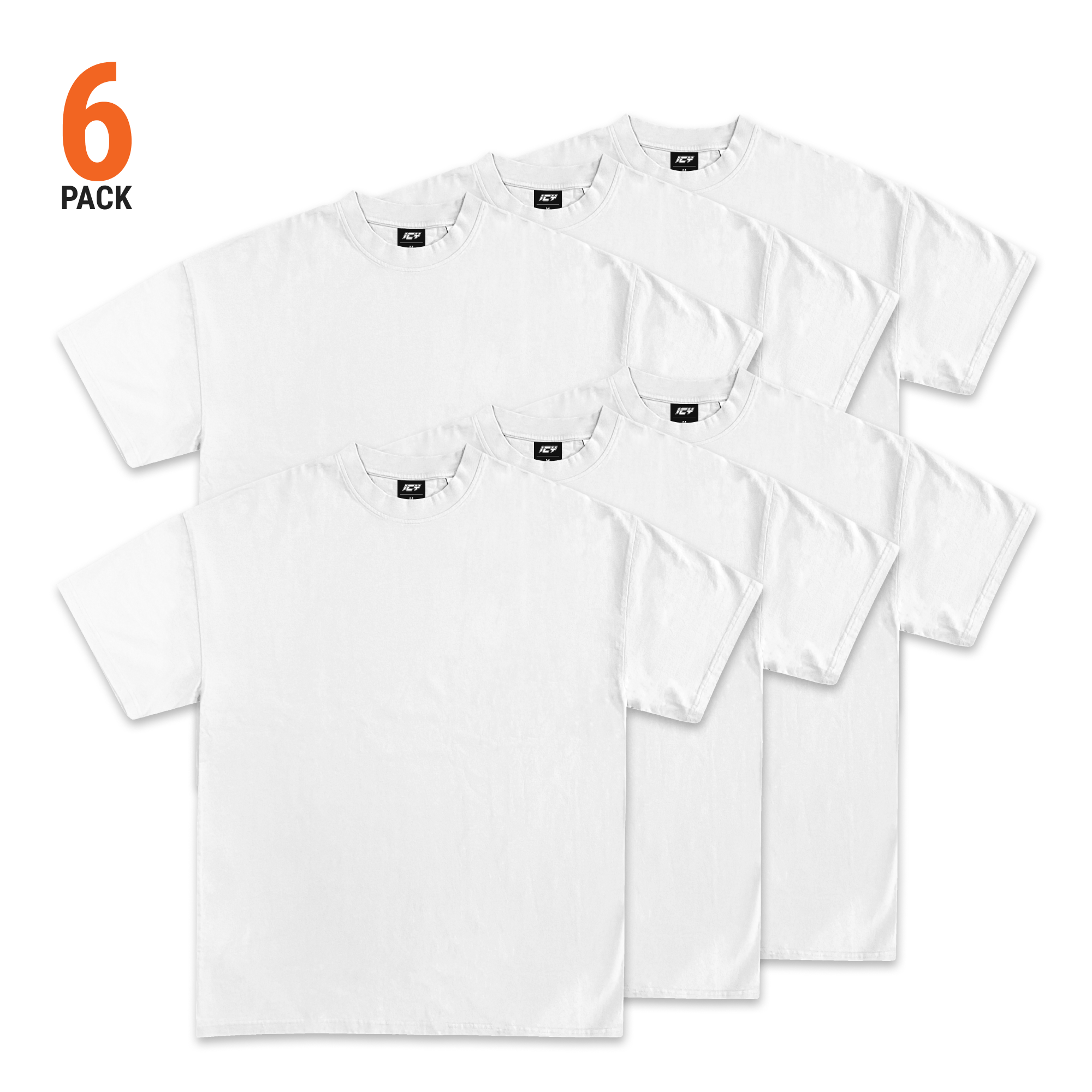 Icy Men's 6-Pack Heavyweight Blank T-Shirt