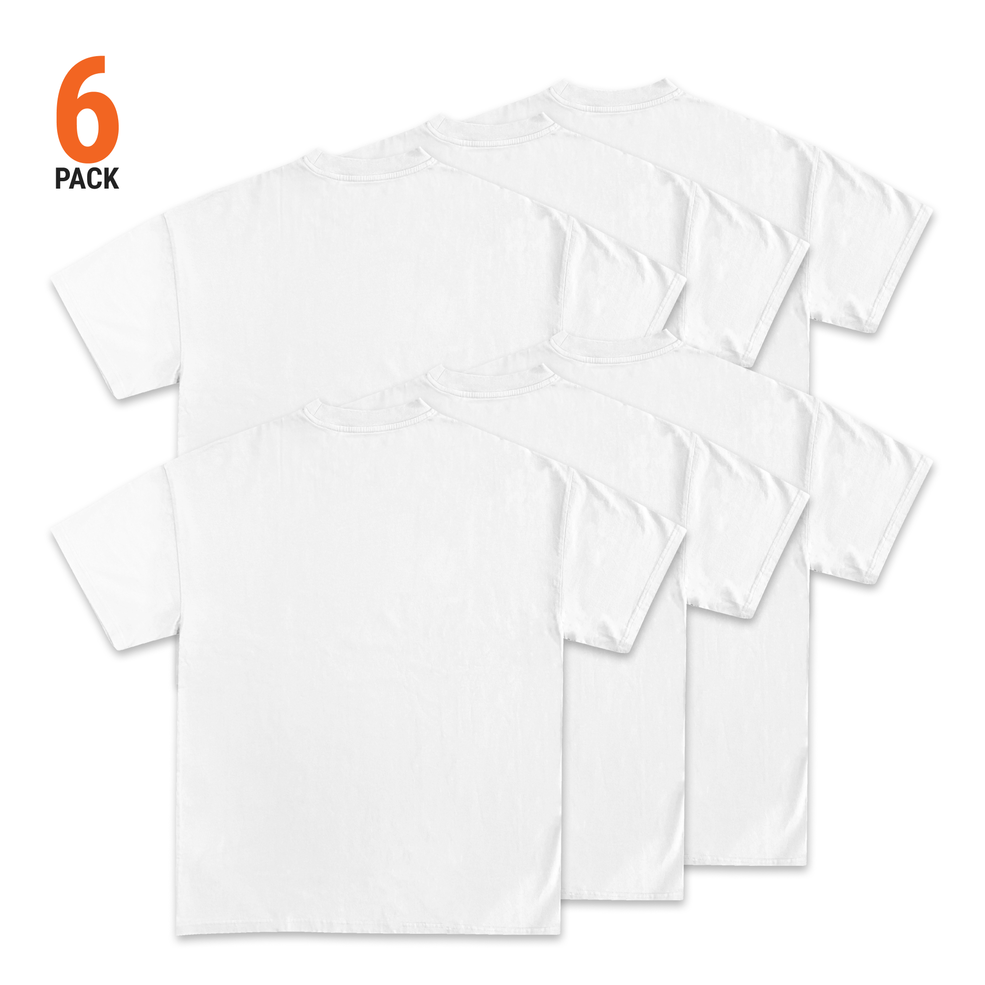 Icy Men's 6-Pack Heavyweight Blank T-Shirt