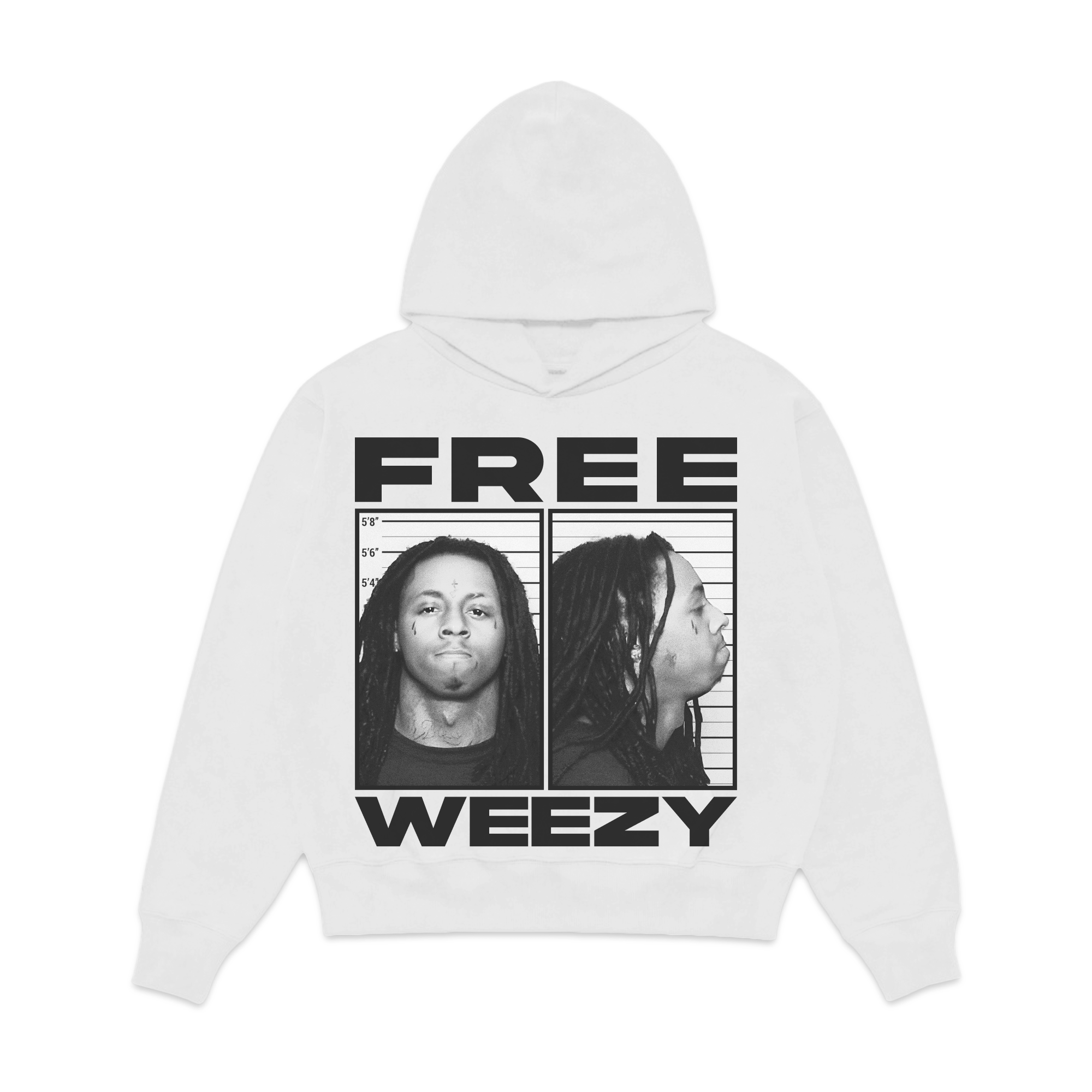 Lil Wayne "Free Weezy" White Fleece Hoodie