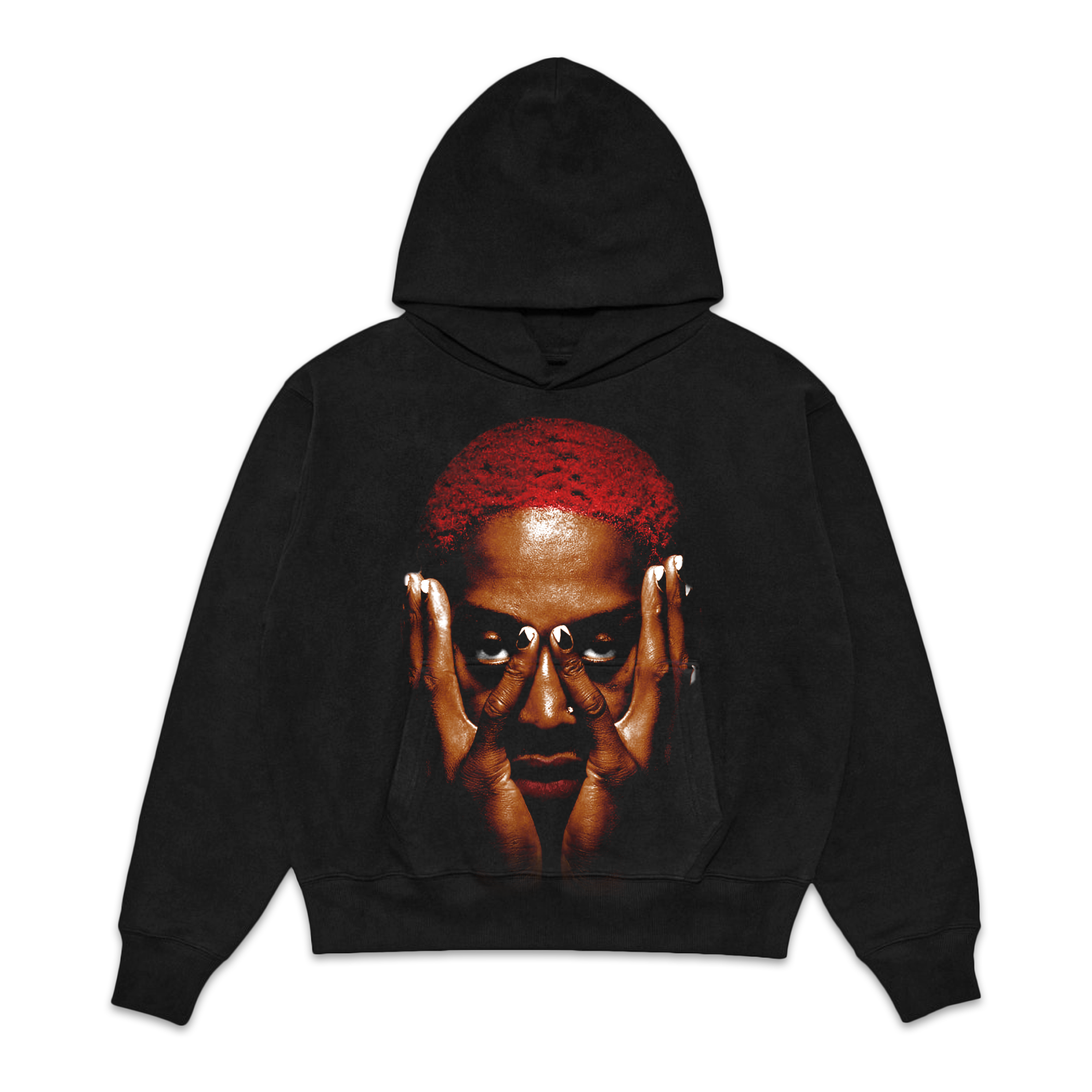 Dennis Rodman Jumbo Red Fleece Graphic Hoodie