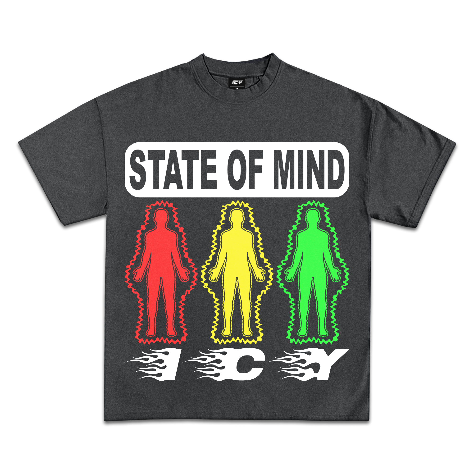 Icy State of Mind Vintage Grey Graphic T-Shirt