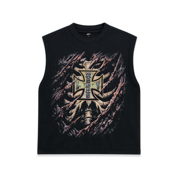 Mortal Cross Graphic Sleeveless Shirt
