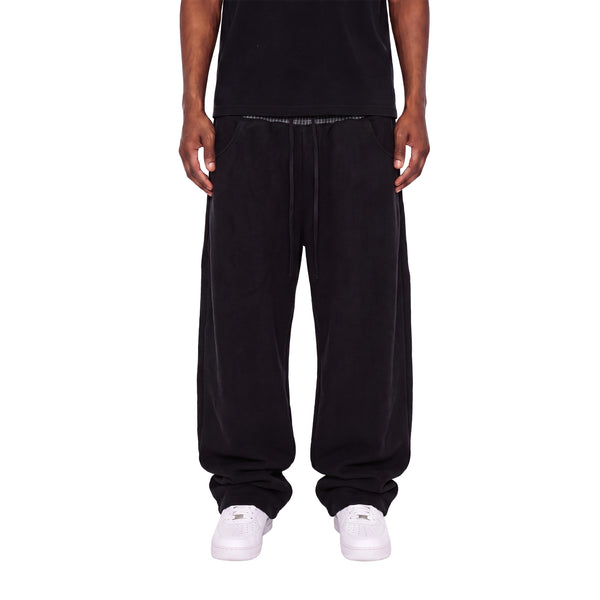 Plaid Waistband Baggy Sweatpants