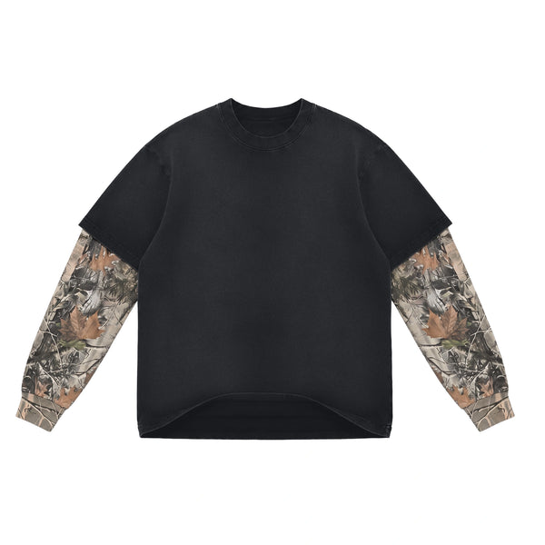 Vintage Camo Box Layered Long Sleeve T-Shirt