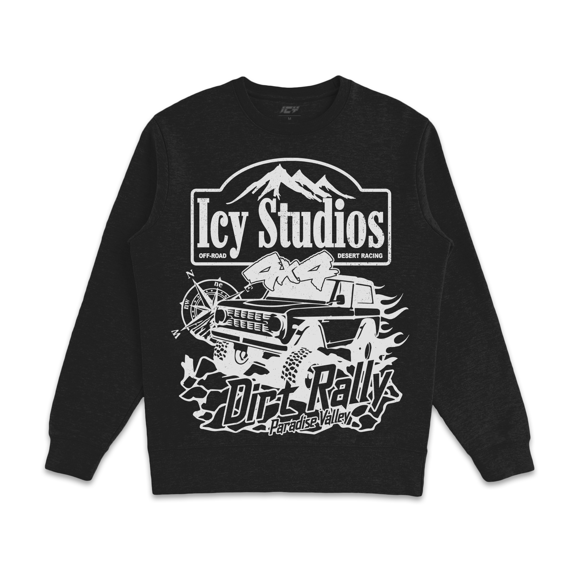 Icy Studios "Dirt Rally" Graphic Crewneck Sweatshirt