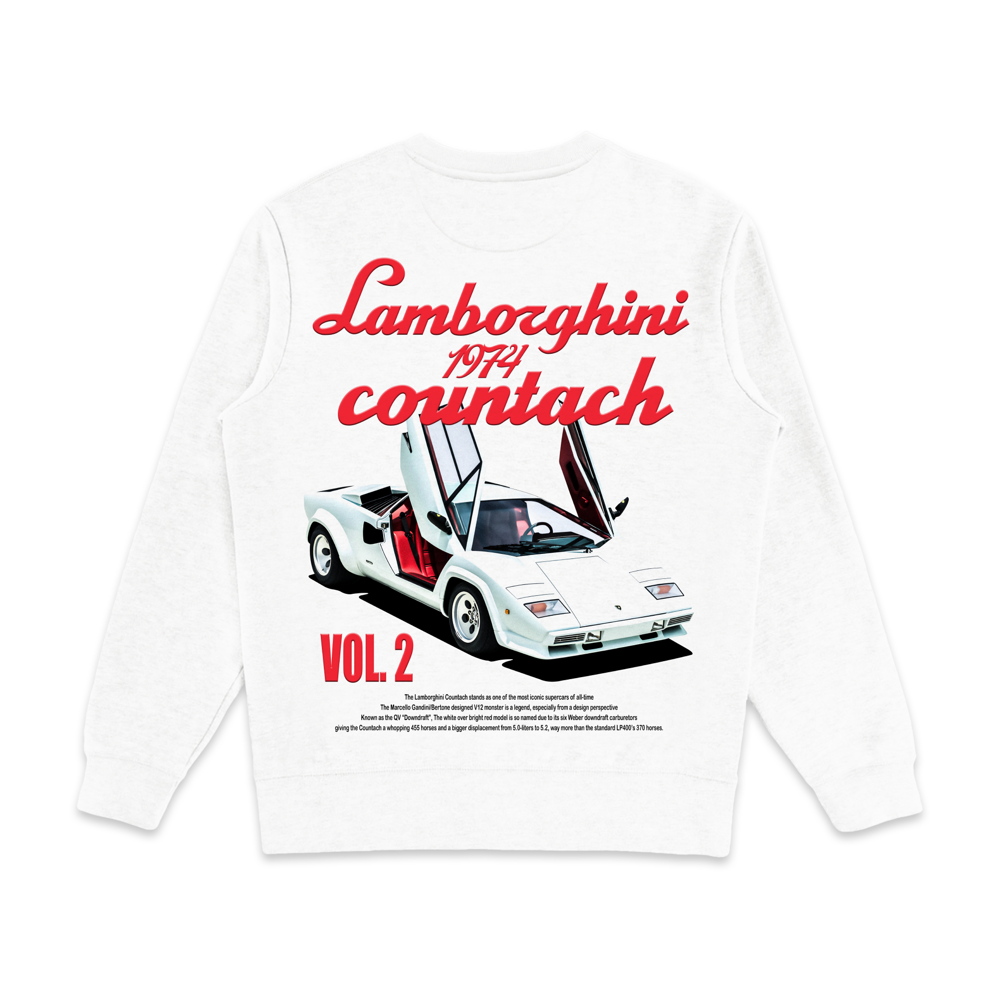 Lamborghini Countach 1974 Graphic Crewneck Sweatshirt