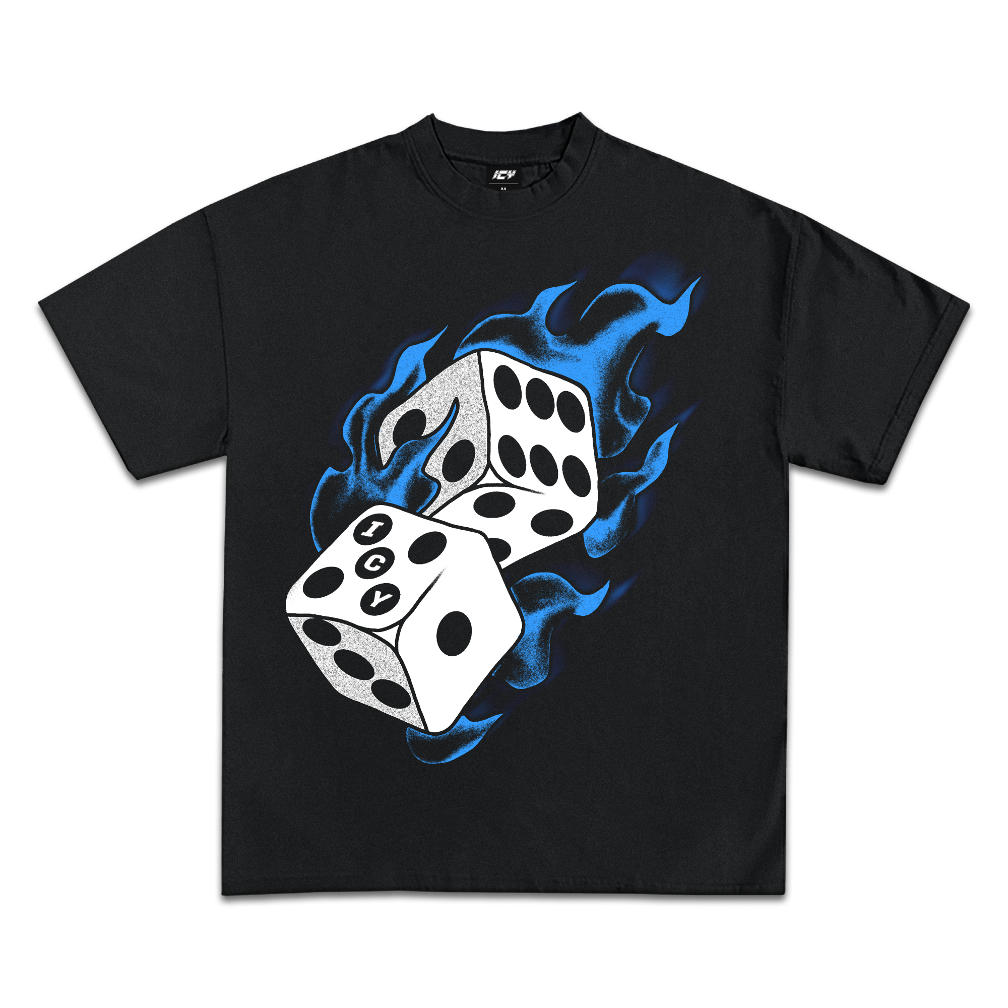 Icy Flaming Dice Graphic T-Shirt