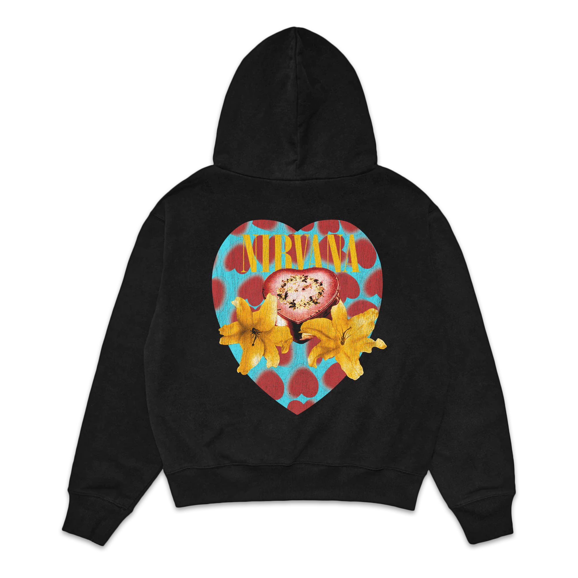 1993 Nirvana Heart Shaped Box Graphic Fleece Hoodie