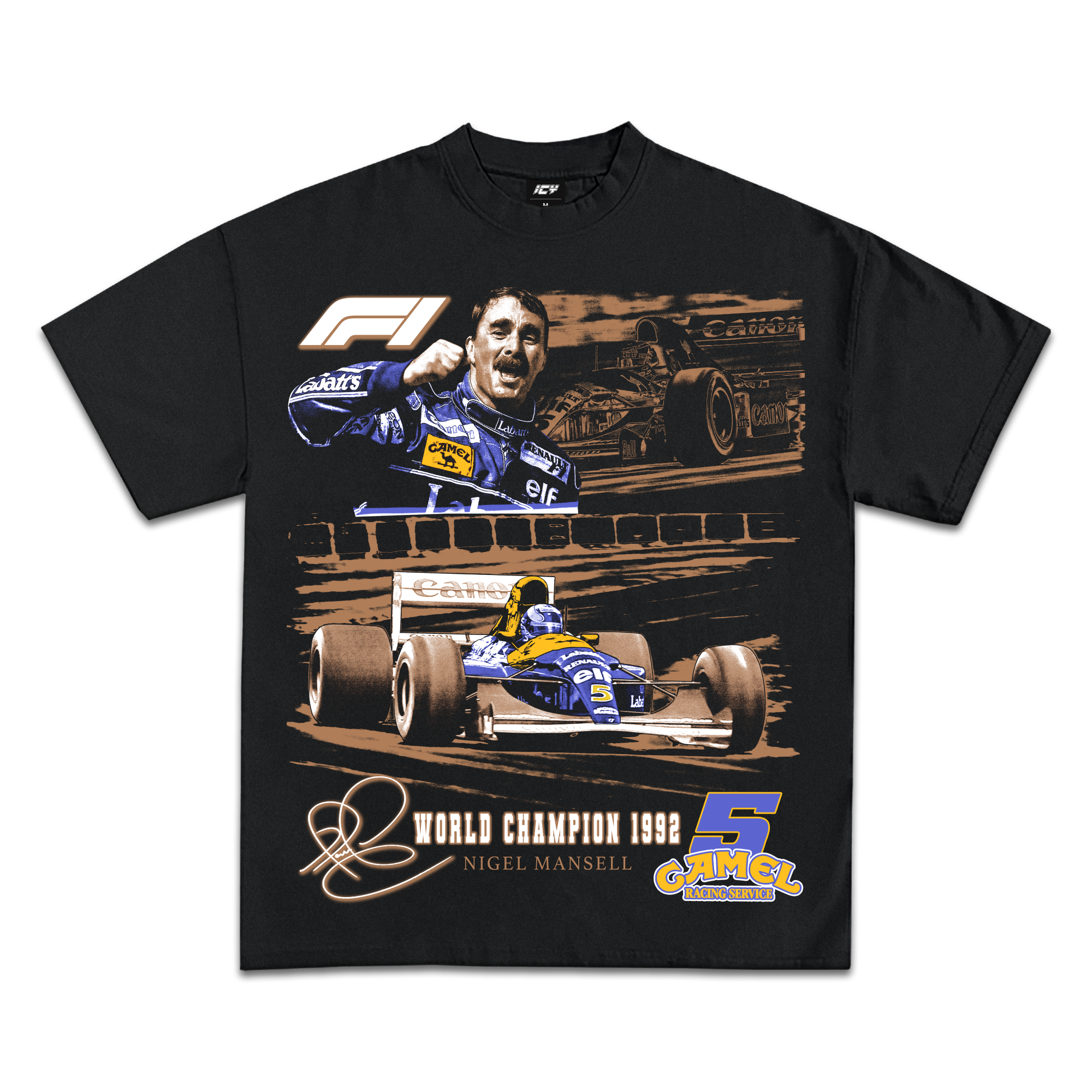 Nigel Mansell 1992 World Champion Formula 1 Graphic T-Shirt