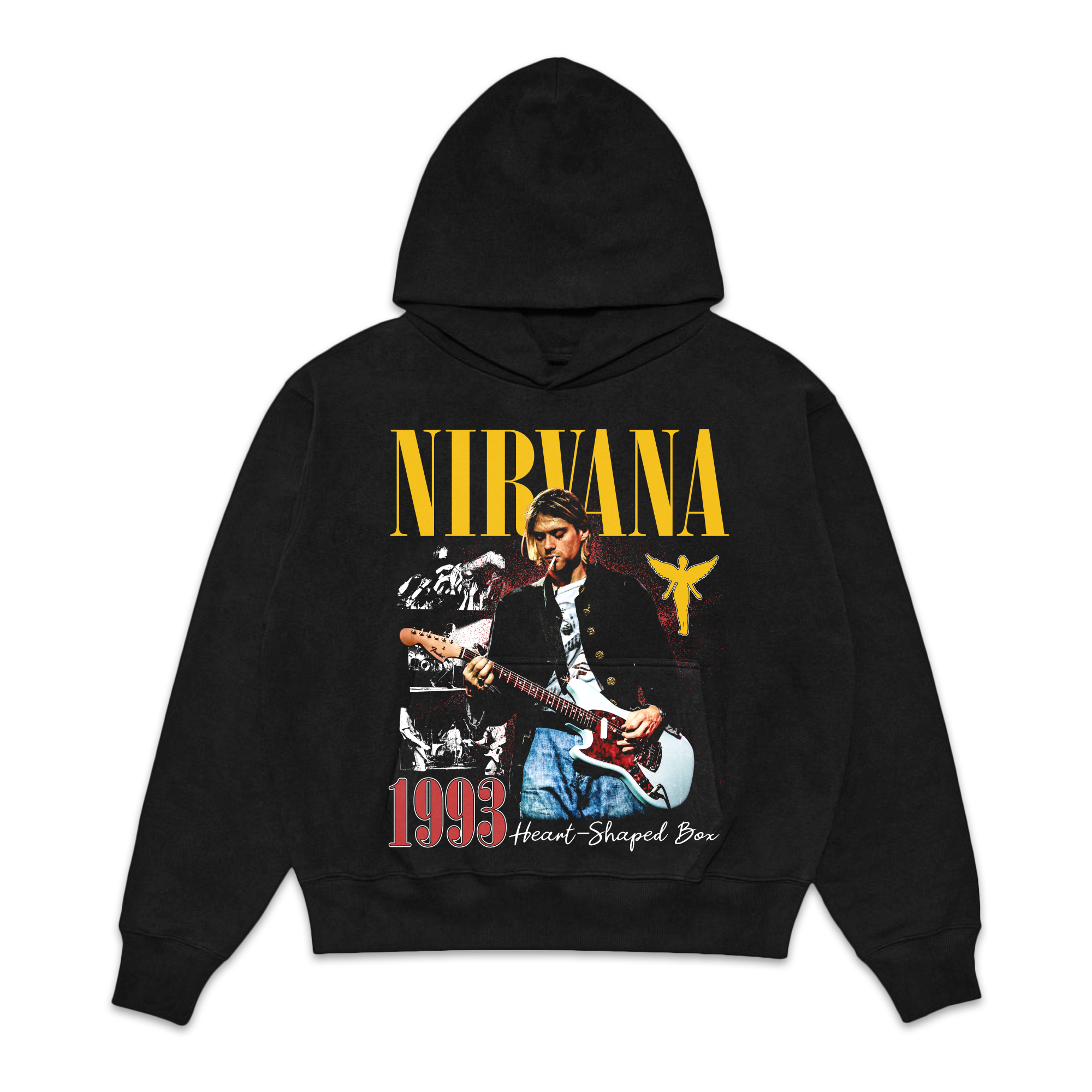 1993 Nirvana Heart Shaped Box Graphic Fleece Hoodie